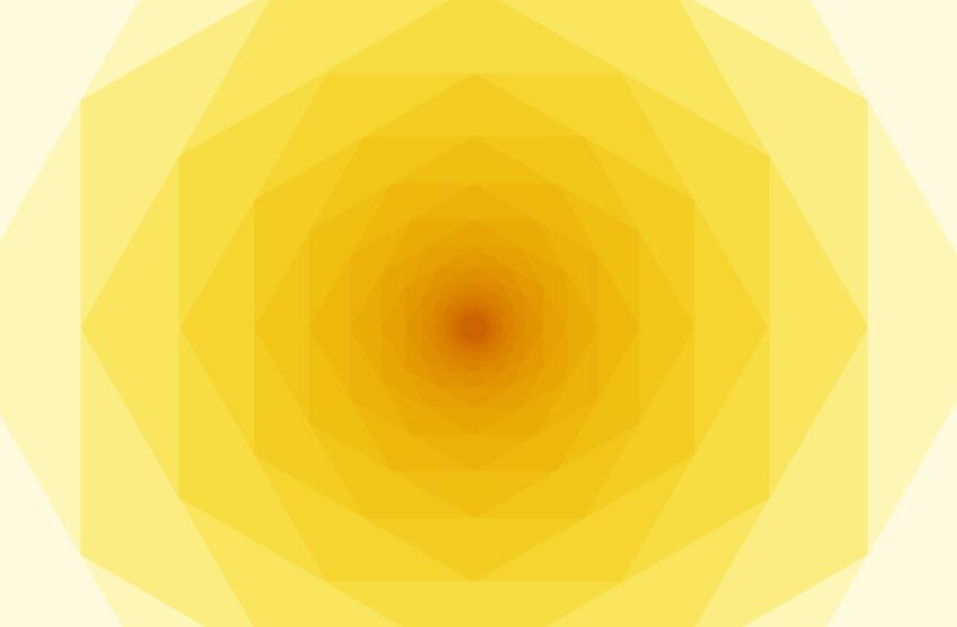 circular geometric pattern with a light yellow outside and dark orange inside